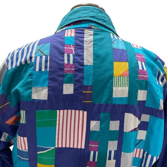 Handmade Patchwork Kimono Jacket Colorful Boho Art Wear Retro Oversized Eclectic - Picture 4 of 10